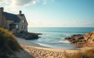 Illustration réaliste sur Maison bord de mer moins de 100 000 euros en Normandie : guide complet pour acheter
