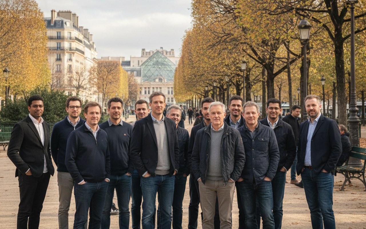 Groupe d'hommes de différentes tailles dans un parc urbain, représentant la taille moyenne en France.